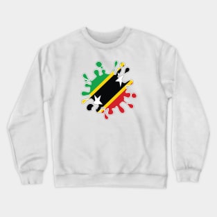 St Kitts and Nevis National Flag Paint Splash Crewneck Sweatshirt